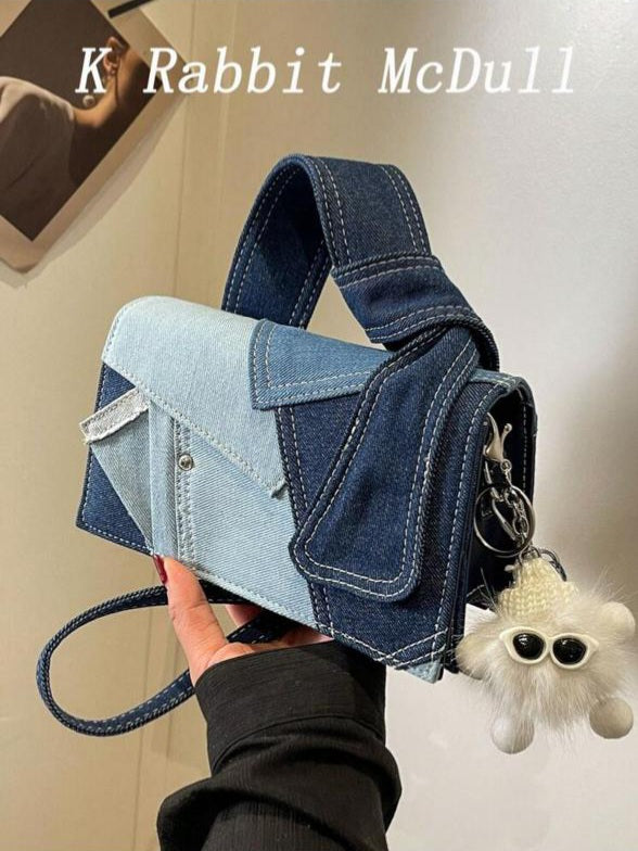 Chic Retro Color-Block Crossbody Bag
