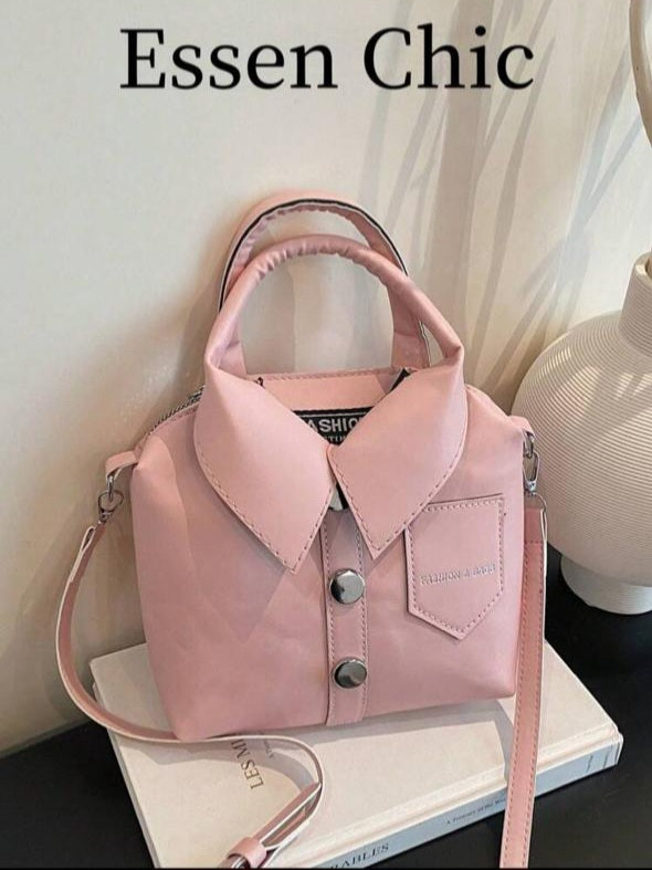 The Asymmetric Pink PU Leather Bag