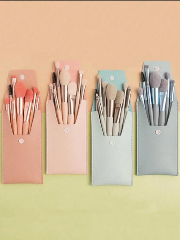 8pcs Makeup Brush Set With Portable Storage Case
