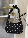 The Minimalist Black Polka Dot Nylon Shoulder Bag