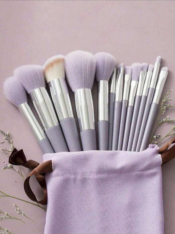 13pcs Purple Makeup Brush Set