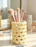 Cute Hollow Heart-Shaped Makeup Brush Holder.(Yellow)
