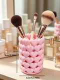 Cute Hollow Heart-Shaped Makeup Brush Holder(Pink)