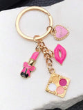 Pink Lipstick & Eyeshadow Palette Keyring